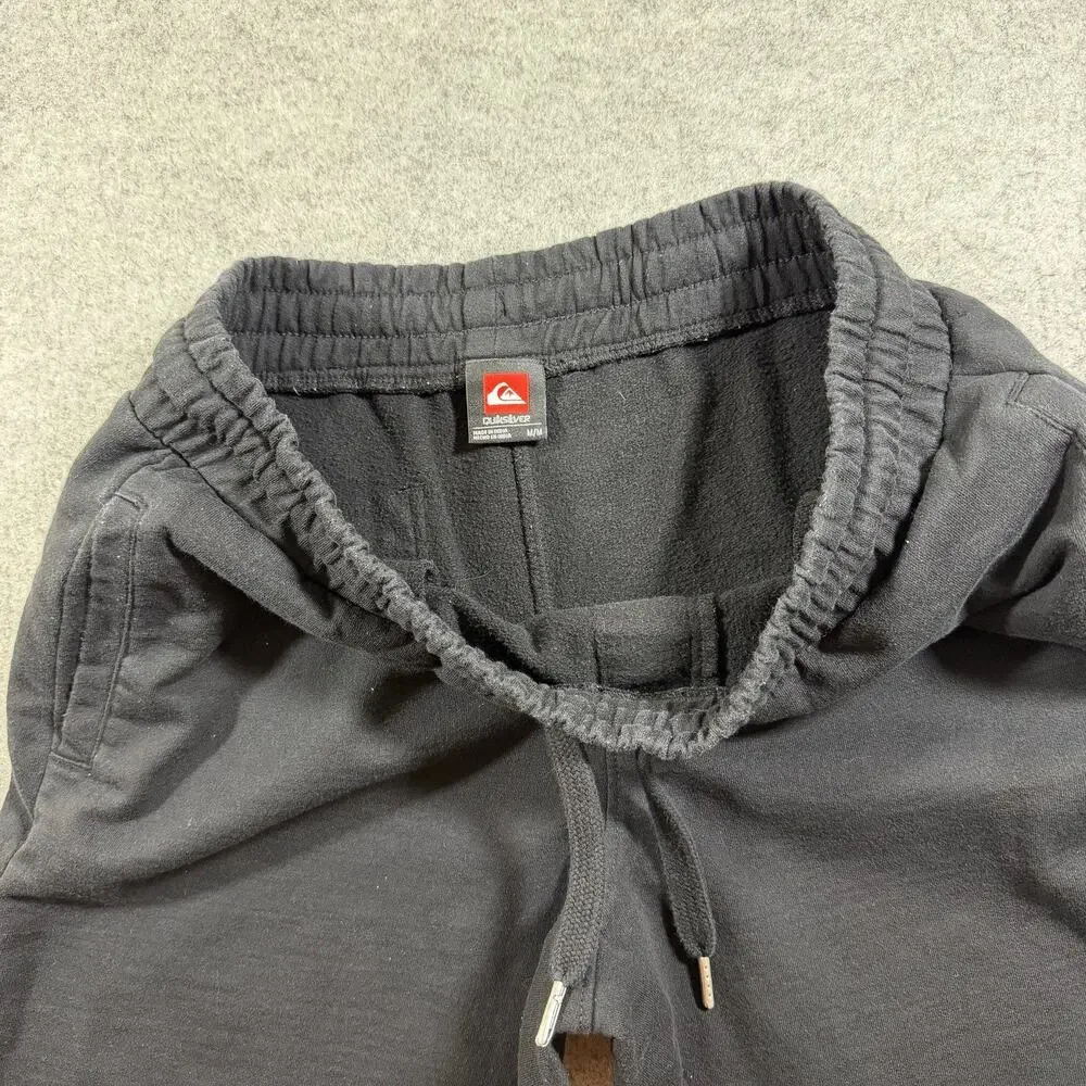 Quiksilver Joggers Mens M Black Drawstring Lounge Pants Streetwear Casual